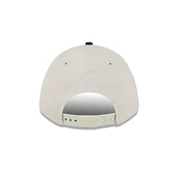 Men's New Era  Cream/College Navy Seattle Seahawks  Two-Tone Sided Corduroy 9FORTY A-Frame Adjustable Hat