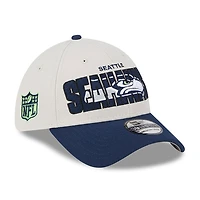 Men's New Era  Cream Seattle Seahawks 2023 NFL Draft 39THIRTY Flex Hat