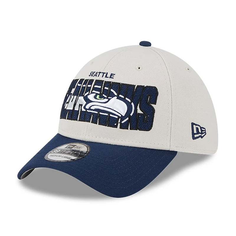 Men's New Era  Cream Seattle Seahawks 2023 NFL Draft 39THIRTY Flex Hat