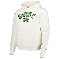 Sweat à capuche crème pour homme Seattle Seahawks Sideline Chrome Pullover New Era