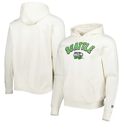 Sweat à capuche crème pour homme Seattle Seahawks Sideline Chrome Pullover New Era