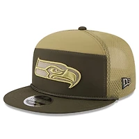 Men's New Era  Dark Green Seattle Seahawks 2025 Salute to Service Split Panel 9FIFTY Snapback Hat