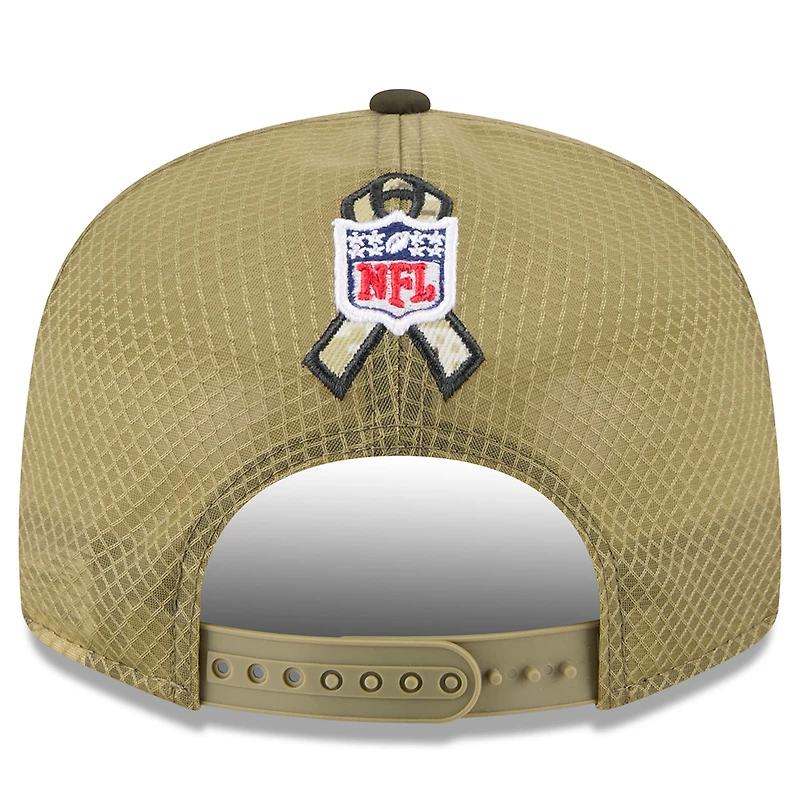 Men's New Era Dark Green Seattle Seahawks 2025 Salute to Service Split Panel 9FIFTY Snapback Hat