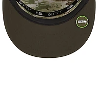 Men's New Era  Dark Green Seattle Seahawks 2025 Salute to Service Split Panel 9FIFTY Snapback Hat