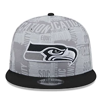 Men's New Era Gray/Black Seattle Seahawks Inspire Change 9FIFTY Snapback Hat