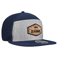 Casquette snapback 9FIFTY grise/bleu marine pour homme des Seattle Seahawks de New Era