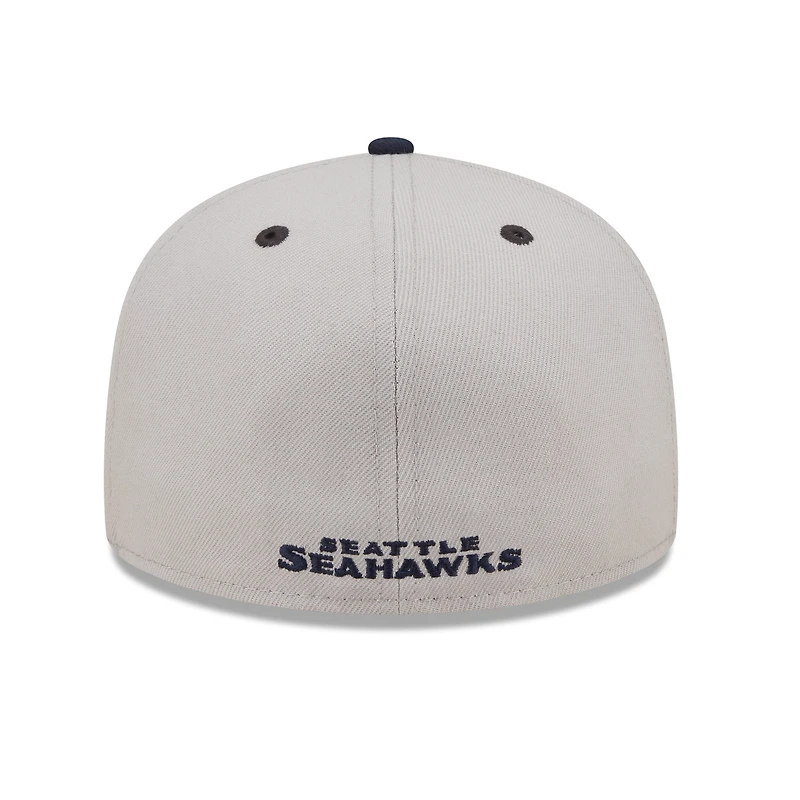 Casquette ajustée New Era Seattle Seahawks Flipside 2Tone 59FIFTY pour homme, gris/bleu marine