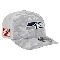 Men's New Era Gray Seattle Seahawks 2025 Salute to Service Fan Pack 9SEVENTY Adjustable Hat