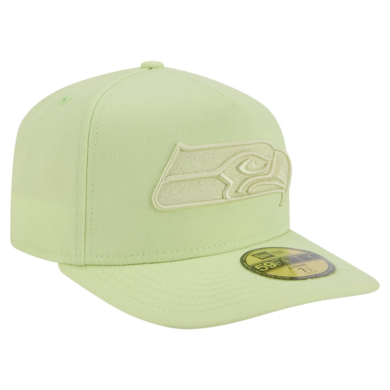Men's New Era Green Seattle Seahawks Color Pack A-Frame 59FIFTY Fitted Hat