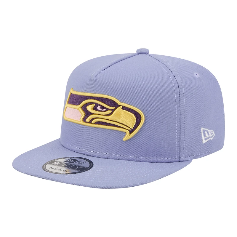 Men's New Era Lavender Seattle Seahawks Bloom A-Frame 9FIFTY Snapback Hat