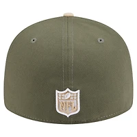 Men's New Era Light Beige/Olive Seattle Seahawks Two-Tone Color Pack Split Panel 59FIFTY Fitted Hat