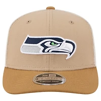 Men's New Era Light Beige Seattle Seahawks  Two-Tone Trucker 9SEVENTY Adjustable Hat