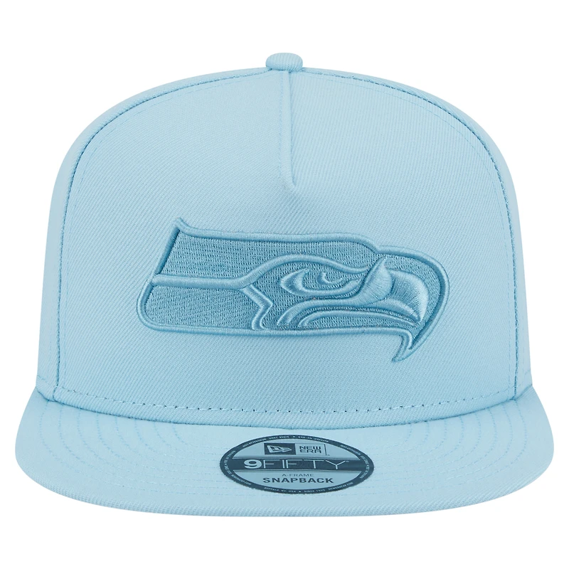 Men's New Era  Light Blue Seattle Seahawks Color Pack A-Frame 9FIFTY Snapback Hat