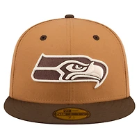 Men's New Era  Light Brown/Dark Brown Seattle Seahawks Two-Tone Walnut 59FIFTY Fitted Hat