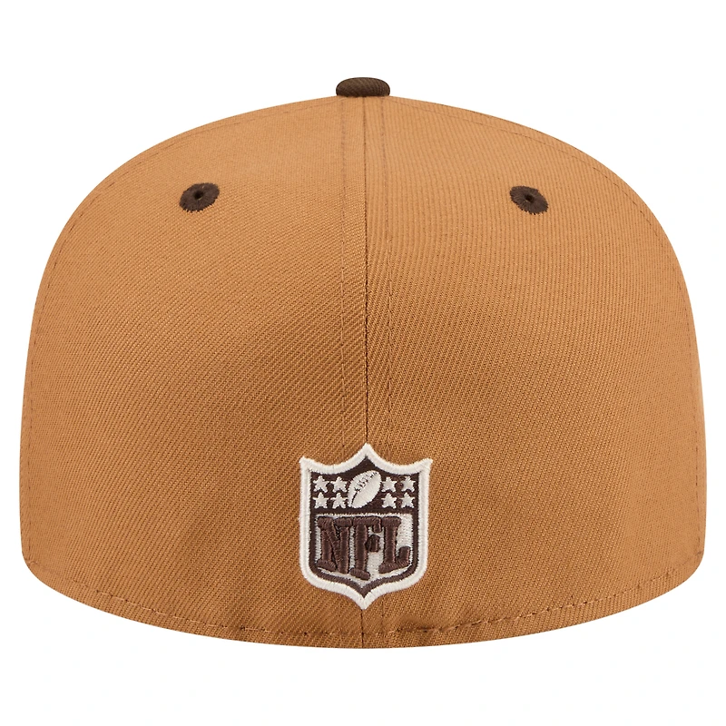 Men's New Era Light Brown/Dark Brown Seattle Seahawks Two-Tone Walnut 59FIFTY Fitted Hat