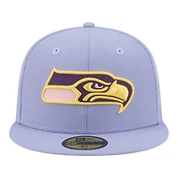Men's New Era Light Purple Seattle Seahawks Lavender Bloom 59FIFTY Fitted Hat
