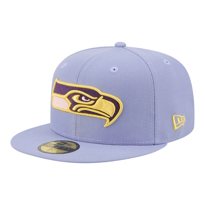 Men's New Era Light Purple Seattle Seahawks Lavender Bloom 59FIFTY Fitted Hat