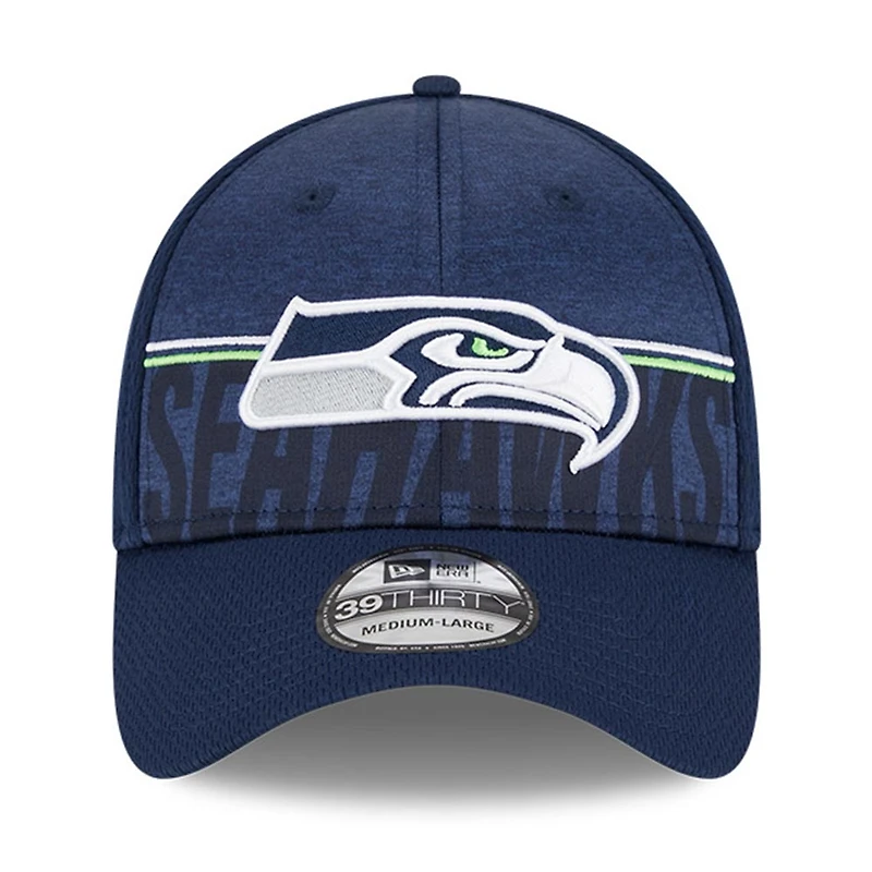 Men's New Era Navy Seattle Seahawks 2023 NFL Training Camp 39THIRTY Flex Fit Hat