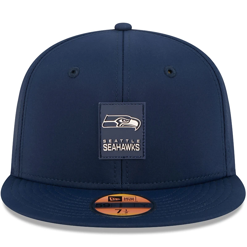 Men's New Era Navy Seattle Seahawks 2025 Sideline 59FIFTY Fitted Hat