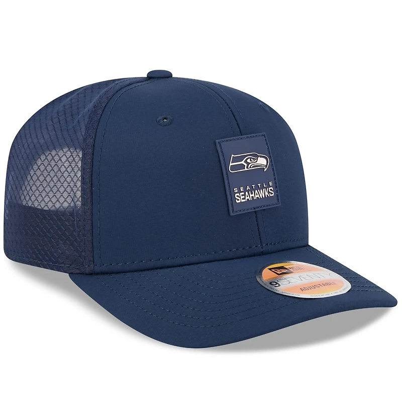 Men's New Era  Navy Seattle Seahawks 2025 Sideline 9SEVENTY Adjustable Trucker Hat