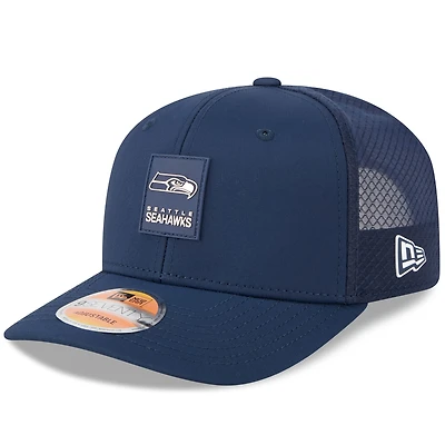Men's New Era  Navy Seattle Seahawks 2025 Sideline 9SEVENTY Adjustable Trucker Hat