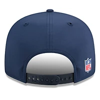 Men's New Era Navy Seattle Seahawks 2025 Sideline Split Panel 9FIFTY Snapback Hat