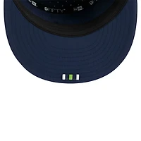 Men's New Era Navy Seattle Seahawks 2025 Sideline Split Panel 9FIFTY Snapback Hat