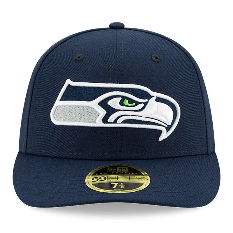 Casquette structurée 59FIFTY à profil bas pour homme Seattle Seahawks Omaha New Era bleu marine