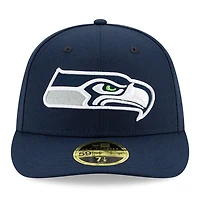 Casquette structurée 59FIFTY à profil bas pour homme Seattle Seahawks Omaha New Era bleu marine