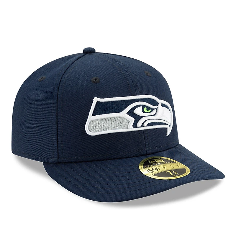Casquette structurée 59FIFTY à profil bas pour homme Seattle Seahawks Omaha New Era bleu marine