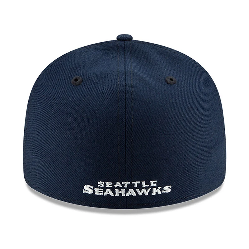 Casquette structurée 59FIFTY à profil bas pour homme Seattle Seahawks Omaha New Era bleu marine