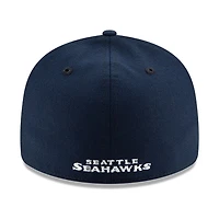 Casquette structurée 59FIFTY à profil bas pour homme Seattle Seahawks Omaha New Era bleu marine