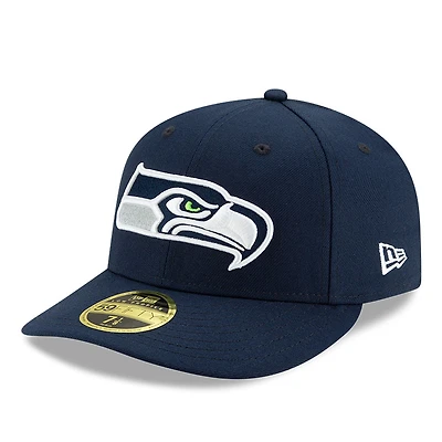 Casquette structurée 59FIFTY à profil bas pour homme Seattle Seahawks Omaha New Era bleu marine
