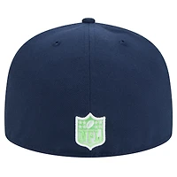 Men's New Era Navy Seattle Seahawks Script Sided 59FIFTY Fitted Hat