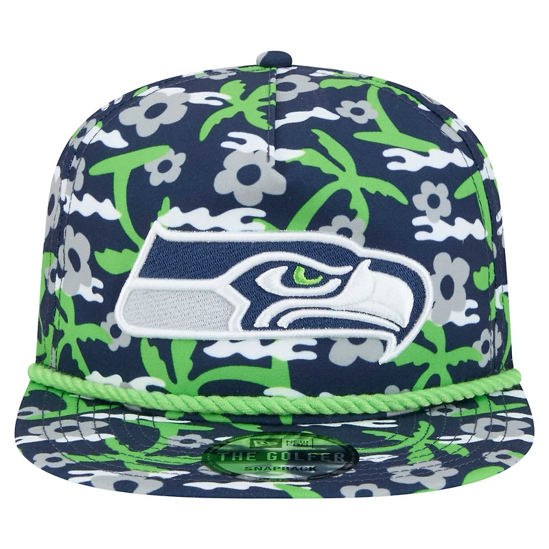 Casquette de golf à visière rabattable Wakey Wakey Seattle Seahawks New Era bleu marine pour homme