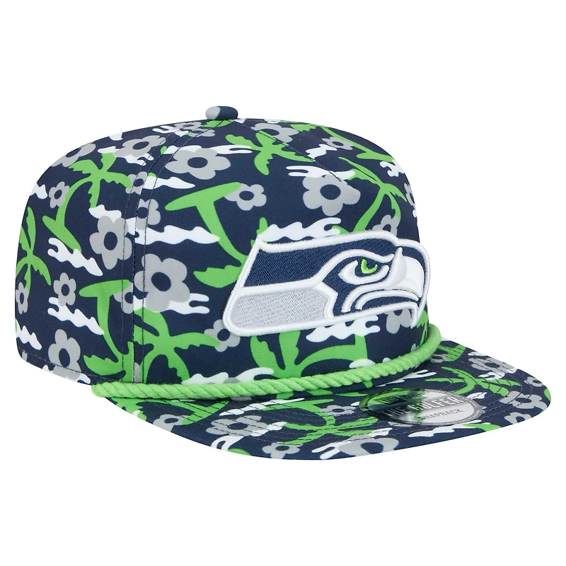 Casquette de golf à visière rabattable Wakey Wakey Seattle Seahawks New Era bleu marine pour homme