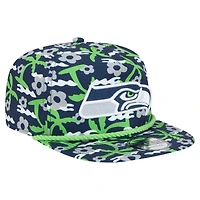 Casquette de golf à visière rabattable Wakey Wakey Seattle Seahawks New Era bleu marine pour homme