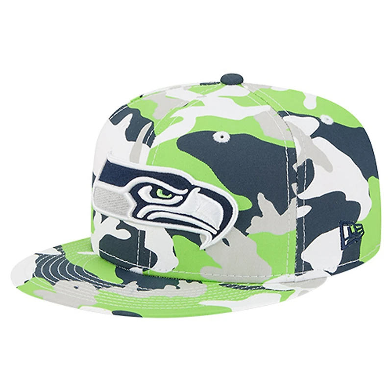 Casquette ajustée 59FIFTY New Era pour homme, vert fluo/bleu marine universitaire, Seattle Seahawks
