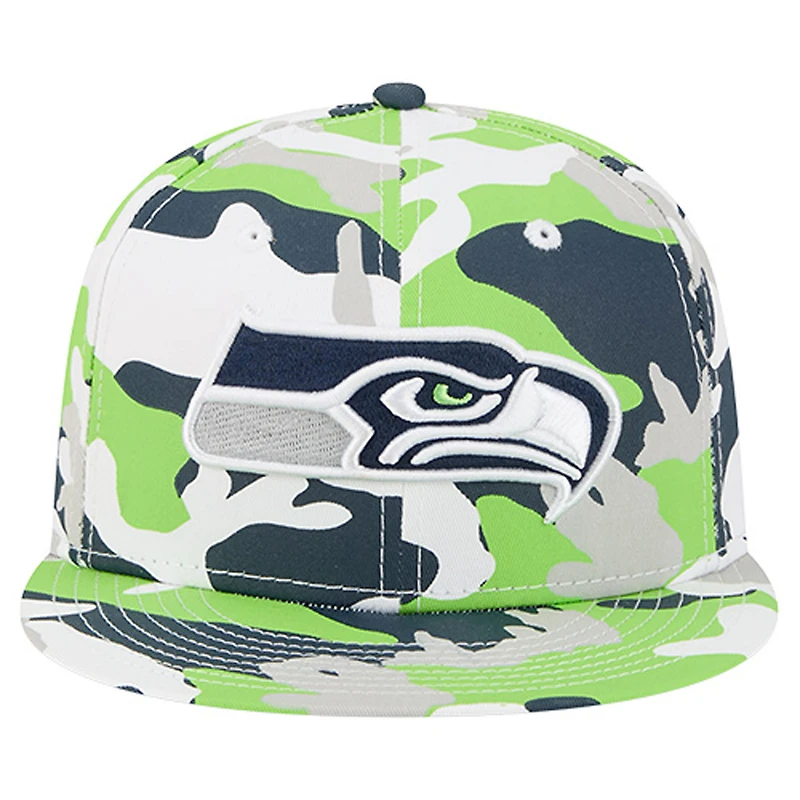 Casquette ajustée 59FIFTY New Era pour homme, vert fluo/bleu marine universitaire, Seattle Seahawks