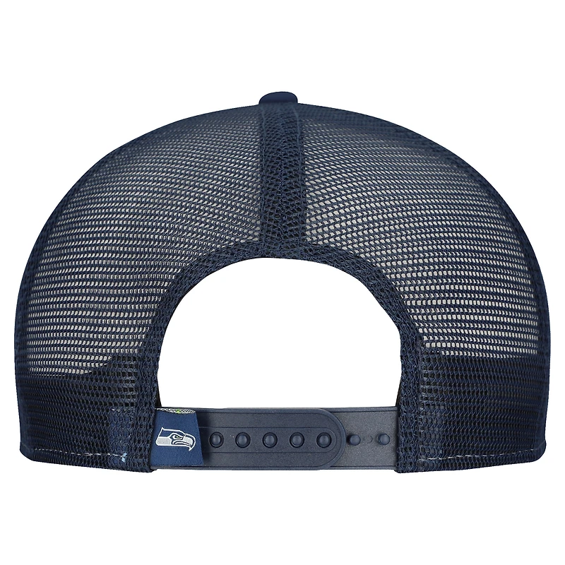 Casquette snapback 9FIFTY Outdoor Split Panel New Era pour homme, vert fluo/bleu marine universitaire, Seattle Seahawks