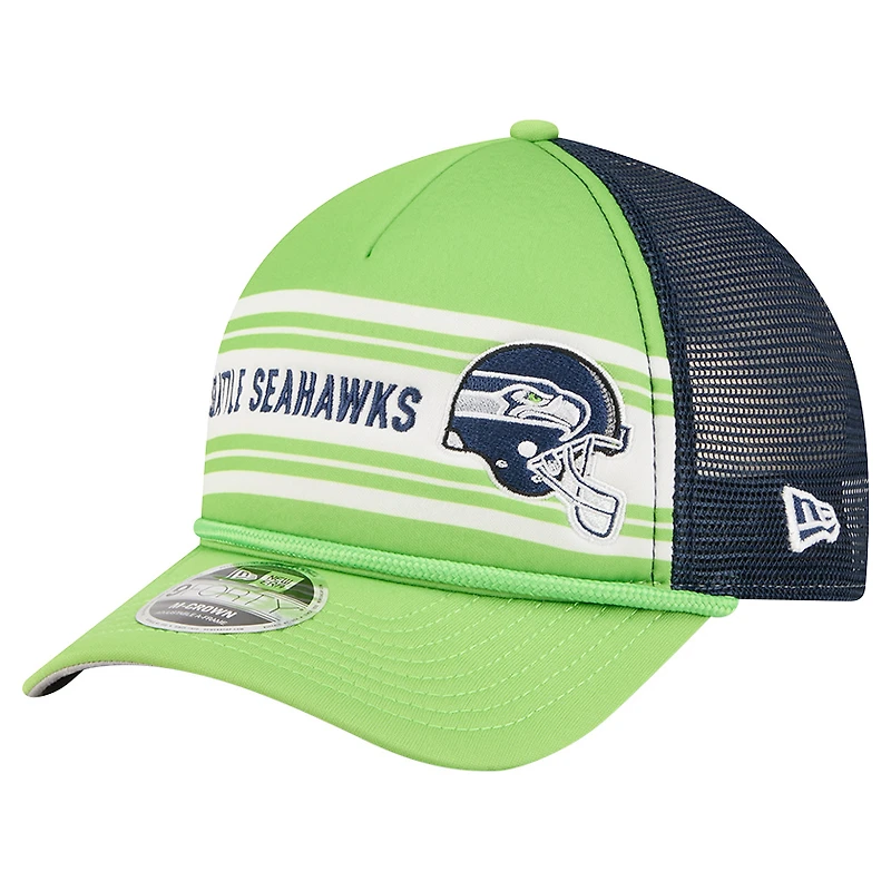 Casquette ajustable 9FORTY Linear A-Frame pour homme New Era vert fluo des Seattle Seahawks
