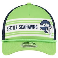 Casquette ajustable 9FORTY Linear A-Frame pour homme New Era vert fluo des Seattle Seahawks
