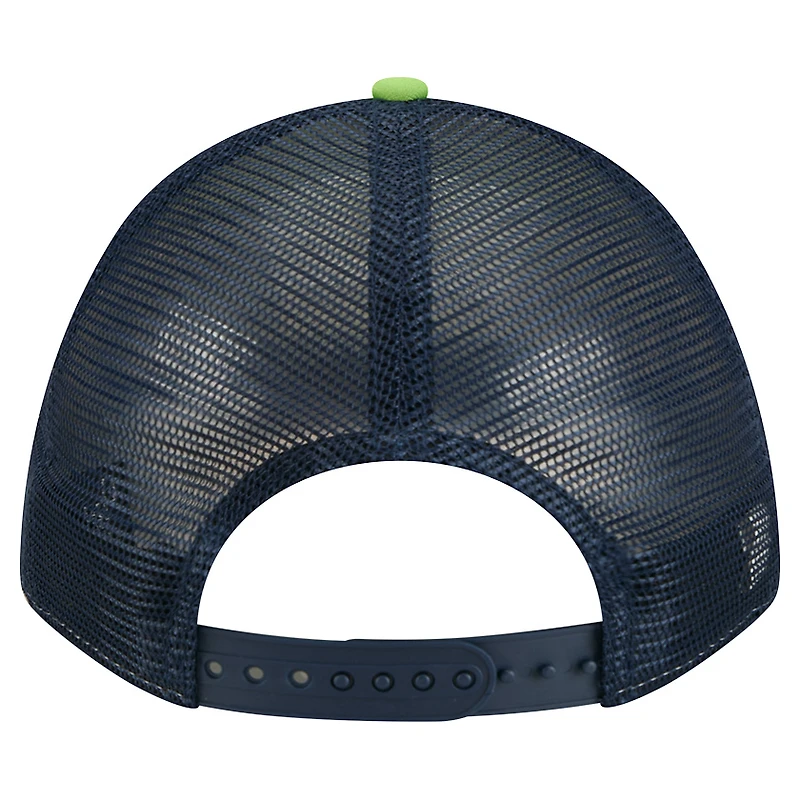 Casquette ajustable 9FORTY Linear A-Frame pour homme New Era vert fluo des Seattle Seahawks