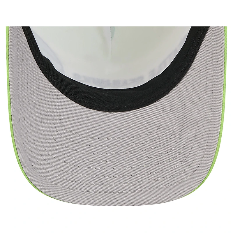 Men's New Era  Neon Green Seattle Seahawks  Linear A-Frame 9FORTY Adjustable Hat
