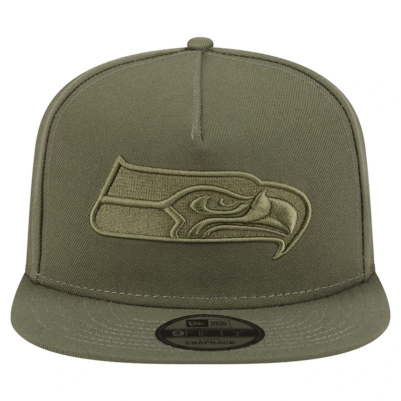 Casquette snapback A-Frame 9FIFTY olive Seattle Seahawks pour homme New Era