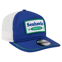 Casquette ajustable New Era 19TWENTY pour homme, bleu royal/blanc, avec écusson Seattle Seahawks