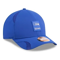 Casquette ajustable New Era Royal Seattle Seahawks 2025 Sideline Throwback M-Crown 9FORTY pour homme