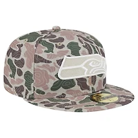 Casquette ajustée 59FIFTY Geo Camo de Seattle Seahawks New Era pour homme
