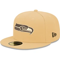 Casquette ajustée 59FIFTY pour homme des Seattle Seahawks de New Era, couleur tan, Candied Pecan