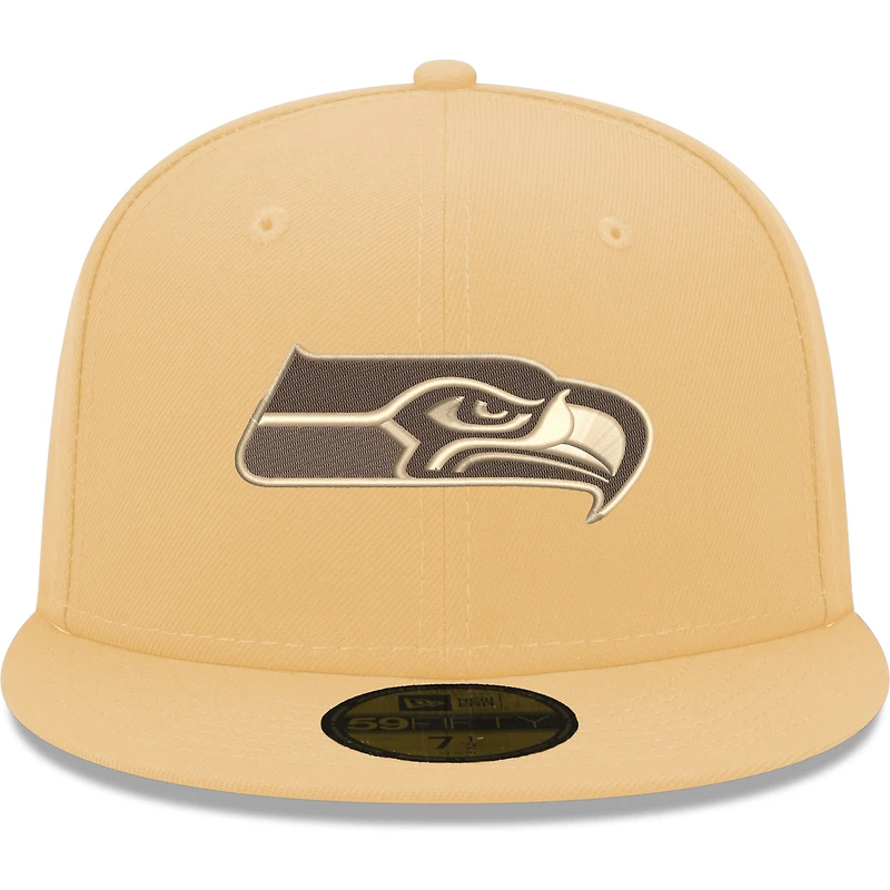 Casquette ajustée 59FIFTY pour homme des Seattle Seahawks de New Era, couleur tan, Candied Pecan